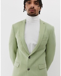 ASOS DESIGN Super Skinny Blazer With Waffle Texture In Mint Green