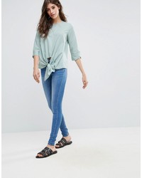 Pieces Ally Tie Front Blouse