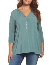 Lucky Brand Plus Size Mixed Media Top