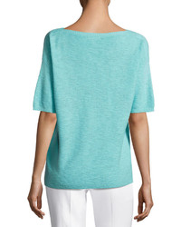 Eileen Fisher Short Sleeve Organic Linencotton Box Top Plus Size