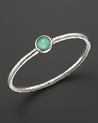 Ippolita Sterling Silver Rock Candy Click Bangle In Mint Doublet