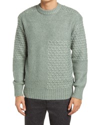 Ted Baker London Brokhol Mixed Stitch Crewneck Sweater