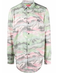 Mint Camouflage Long Sleeve Shirt