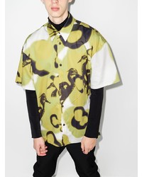 Heron Preston Camouflage Print Bowling Shirt