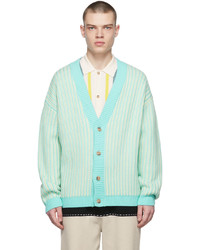 King & Tuckfield Blue Off White Striped Cardigan