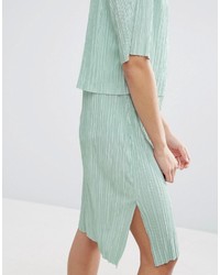Asos Double Layer T Shirt Dress In Plisse