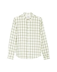 Mint Check Linen Long Sleeve Shirt