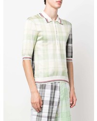 Thom Browne Mixed Checked Knitted Polo Shirt