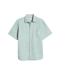 Mint Check Silk Short Sleeve Shirt