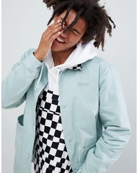 Rip N Dip Ripndip Twill Jacket With Checkerboard Collar In Green
