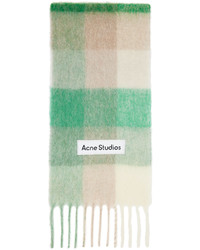 Mint Check Wool Scarf