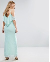 Elise Ryan Frill Maxi Dress With Split Front