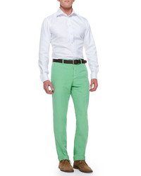 Incotex Chinolino Cottonlinen Trousers Apple Green