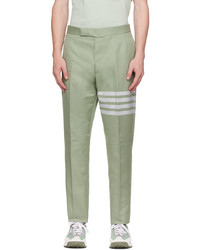 Thom Browne Green 4 Bar Trousers