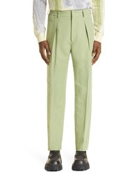 Fendi Tapered Leg Pleated Trousers In Sage Green At Nordstrom
