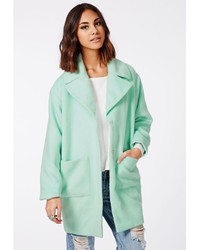 Missguided Lena Oversized Cocoon Coat Mint