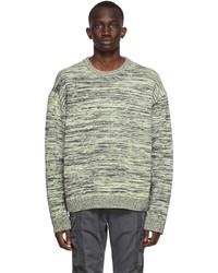 John Elliott Black Green Glitch Sweater