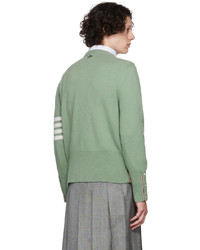Thom Browne Green 4 Bar Sweater