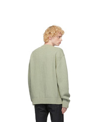 Jil Sander Green And Beige Wool Sweater