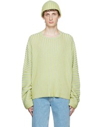 Eckhaus Latta Green Blue Striped Sweater