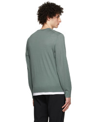 Theory Green Wool Regal Crewneck Sweater