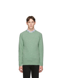 Officine Generale Green Wool Seamless Crewneck Sweater