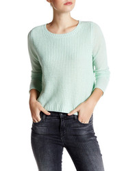 Kinross Cropped Cashmere Tuck Stitch Sweater