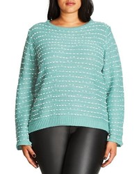 City Chic Plus Size Back Zip Color Pop Sweater