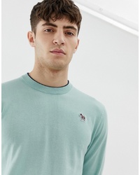 PS Paul Smith Tipped Logo Crew Neck Jumper In Mint