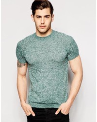 Asos Brand Fitted Fit Knitted T Shirt In Merino Wool Mix