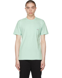 MAISON KITSUNÉ Green Tricolor Fox Patch T Shirt