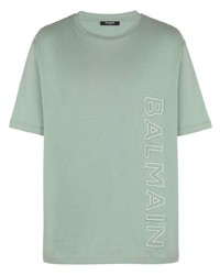 Balmain Logo Embossed Cotton T Shirt