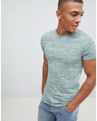 ASOS DESIGN Muscle Fit T Shirt In Lightweight Knitted Jersey With Roll Sleeve In Green
