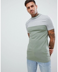 ASOS DESIGN Muscle Fit T Shirt With Contrast Yoke And Tipping