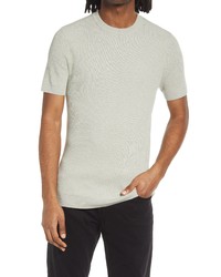 Open Edit Short Sleeve Rib Sweater Tee In Green Silicate At Nordstrom