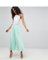 Asos Tall Asos Design Tall Cropped Wide Leg Trousers With Flowing Hem