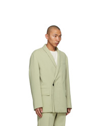 Wooyoungmi Green Concealed Double Breasted Blazer