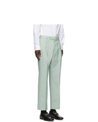 Gucci Blue Mohair And Wool Trousers