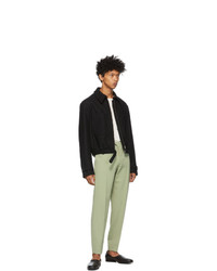 Vejas Green Jersey Tailored Trousers