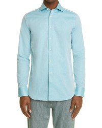 Canali Impeccabile Dress Shirt In Green At Nordstrom
