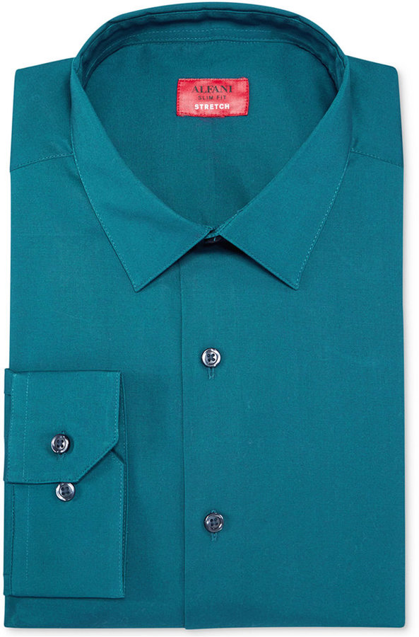 Alfani Spectrum Slim Fit Solid Dress Shirt, $52 | Macy's | Lookastic