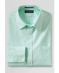 Lands' End Tailored Fit Straight Collar Textured No Iron Dress Shirt