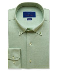David Donahue Trim Fit Dress Shirt In Grass At Nordstrom