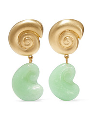 Leigh Miller Nautilus Gold Plated Glass Earrings