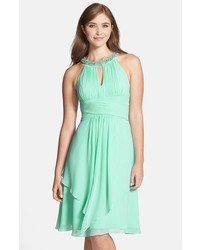 Mint Embellished Fit and Flare Dress