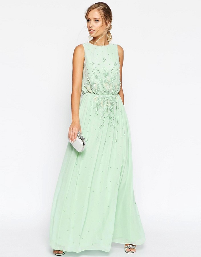 asos mint maxi dress