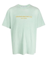 Alexander Wang Logo Embroidered Cotton T Shirt