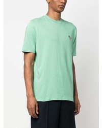 PS Paul Smith Logo Embroidered Organic Cotton T Shirt