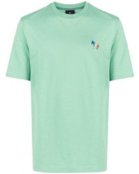 PS Paul Smith Logo Embroidered Organic Cotton T Shirt