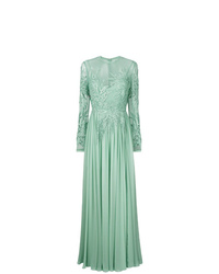 Elie Saab Long Sleeve Embroidered Dress